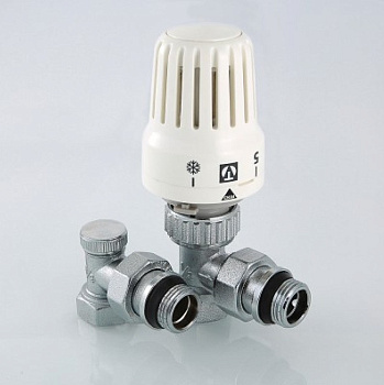 Комплект терморег.угл. 1/2" (термоголовка, клапаны) VT.045.N.04